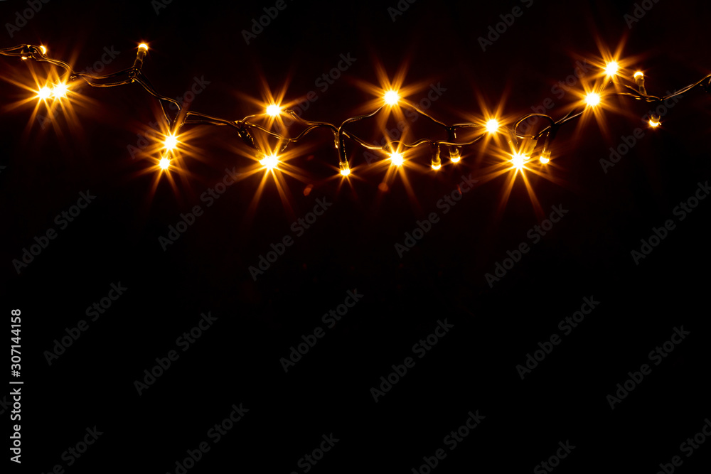 Christmas background with lights and free text space.