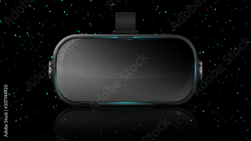 Vr glasses. Virtual reality. Vr headset. Video games. Innovation. Augmented reality glasses. Modern technology. Hi-tech. Vector illustration.