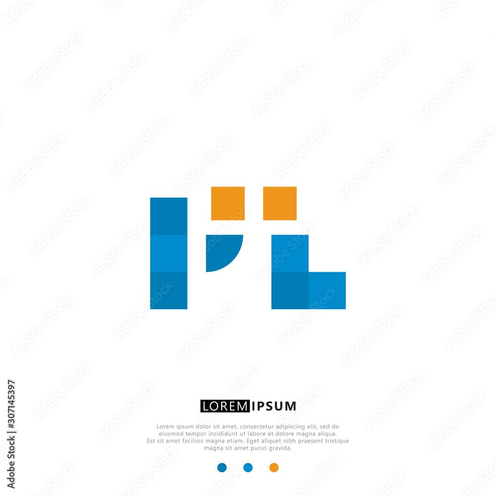 PL P L Logo Monogram with Blue and yellow Colors. modern letter logo design PL P L Logo Monogram with Blue and yellow Colors. modern letter logo design