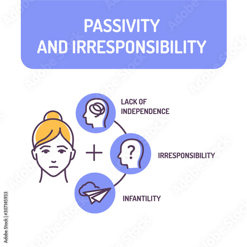 Passivity and irresponsibility color line icon. Condition of being inactive. Quality of not being trustworthy. Pictogram for web page, mobile app, promo. UI UX GUI design element. Editable stroke.