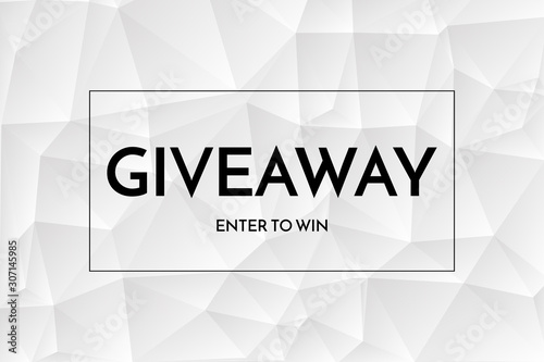 Giveaway banner template. Giveaway phrase on light background. Vector illustration