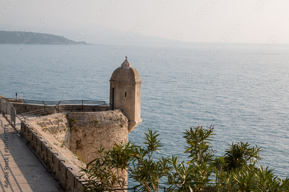 Observation turret of Monaco which overhangs the Mediterranean Sea