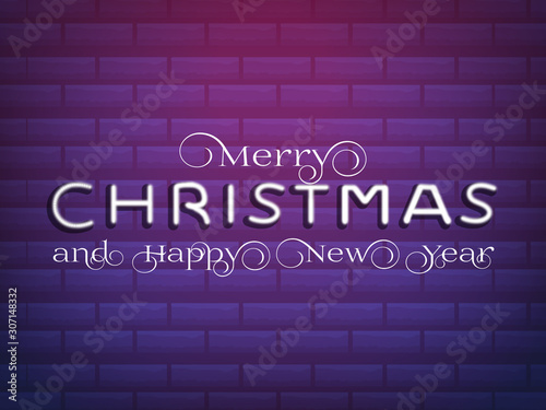 Merry Christmas and Happy New Year banner. Horizontal christmas poster, greeting card, headers, poster for website, advertisement, sale, promo.