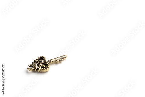 gold key isolated on white background.