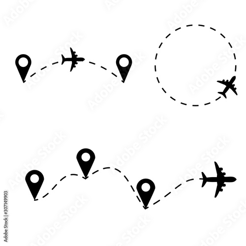 Set with Airplane line path...