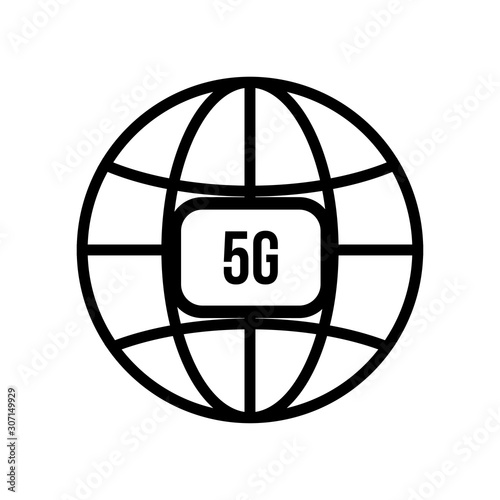 5G Vector Icon. 5th Generation Wireless Internet Network Connection Information Technology Illustration. Mobile devices telecommunication business web networking.