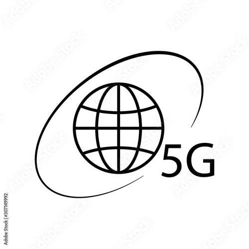5G Vector Icon. 5th Generation Wireless Internet Network Connection Information Technology Illustration. Mobile devices telecommunication business web networking.