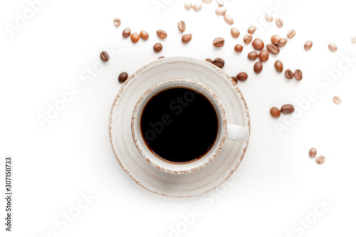 cup of coffee on a white background, isolate