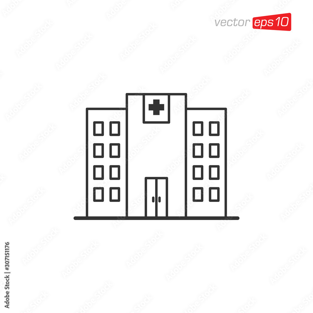 Hospital or Clinic Icon Design Vector Hospital or Clinic Icon Design Vector