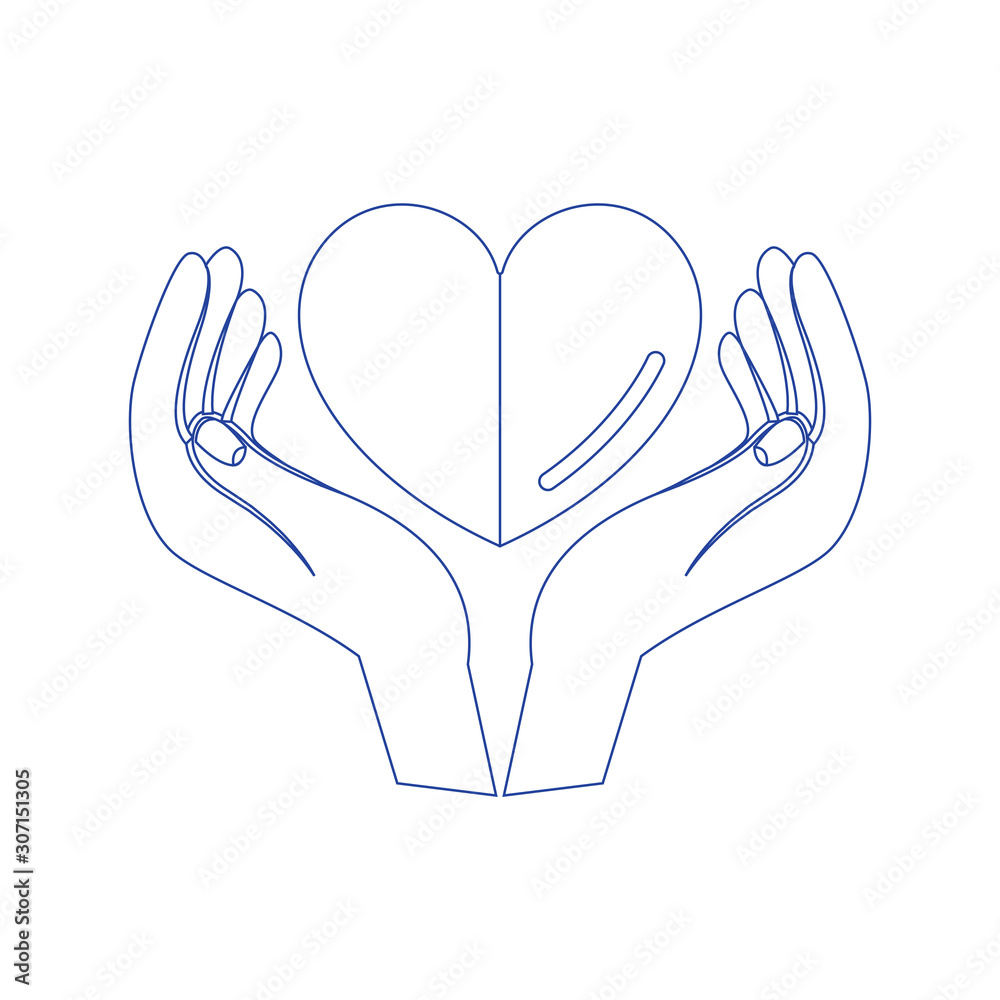 Favorites icon with hand flat design. Concept of line icon Favorites icon with hand flat design. Concept of line icon