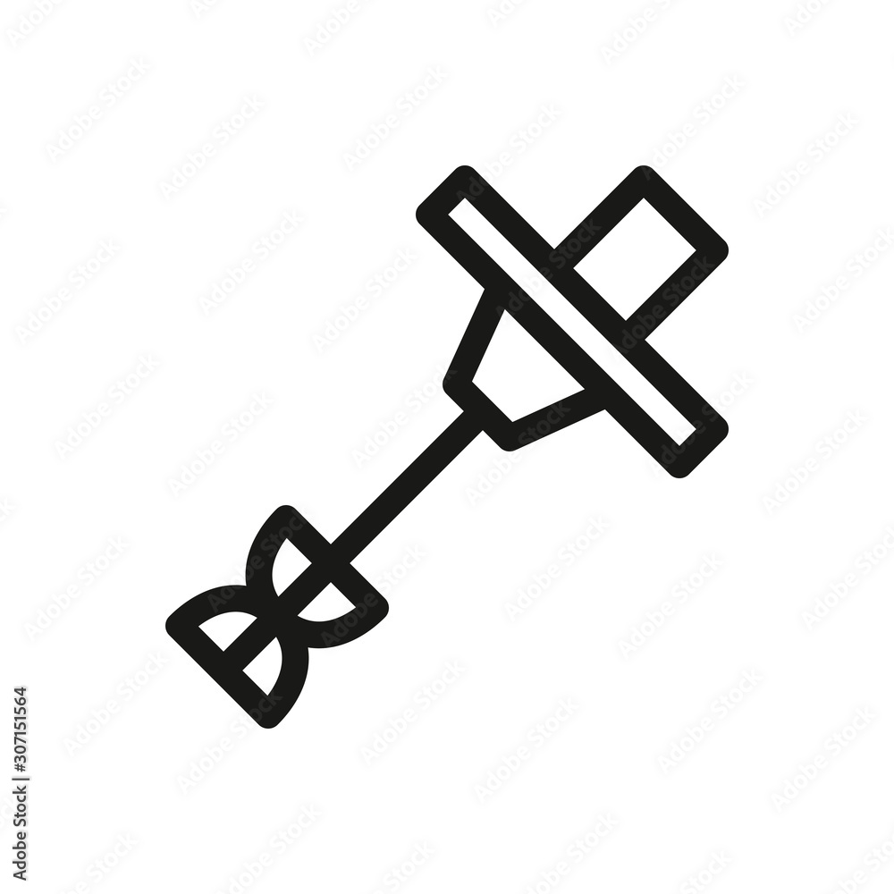 Electric construction mixer, cement hand mixer isolated vector icon. Power tools outline icons. Electric construction mixer, cement hand mixer isolated vector icon. Power tools outline icons.