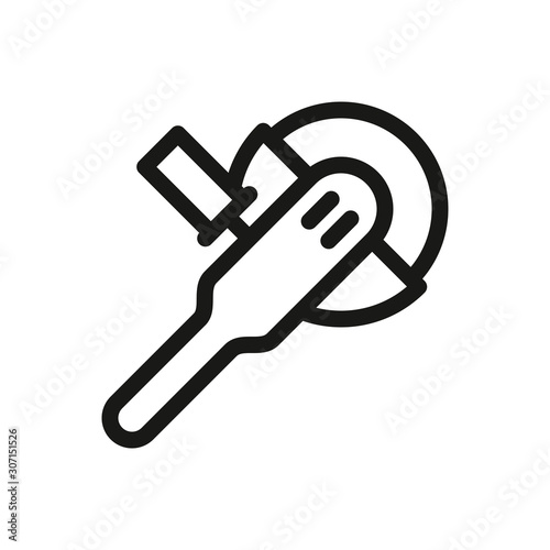 Angle grinder, grinder machine isolated vector icon. Power tools outline icons.