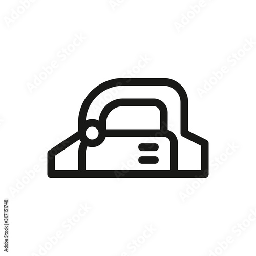 Electric hand planer isolated vector icon. Power tools outline icons.