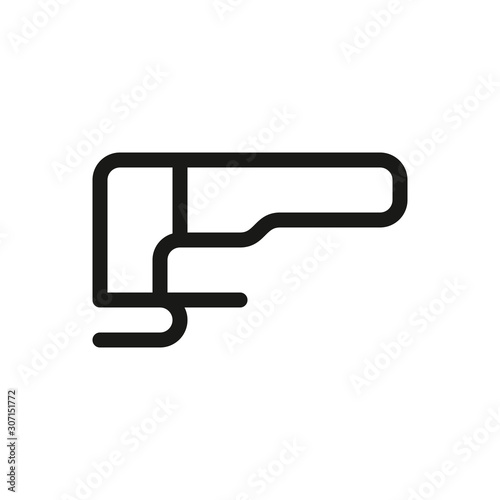 Electric scissors, gauge shear isolated vector icon. Power tools outline icons.
