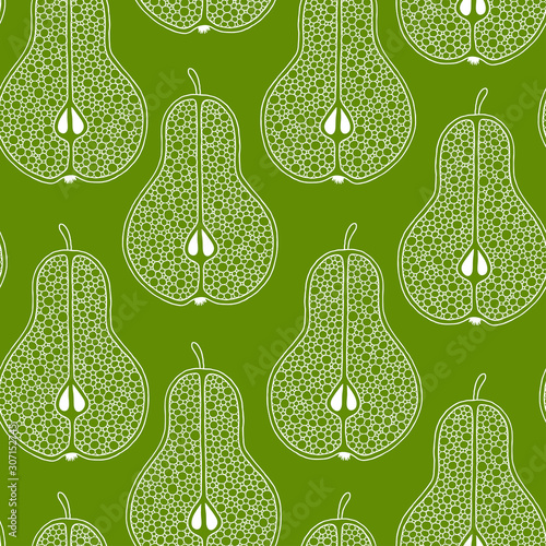Frash pears modern beauty doodle seamless pattern.