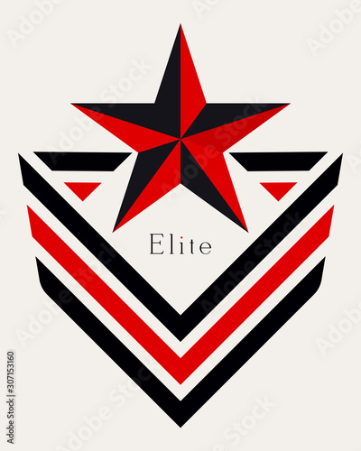 Military Star. Army Chevron. Sign, Icon, Logo and Badge