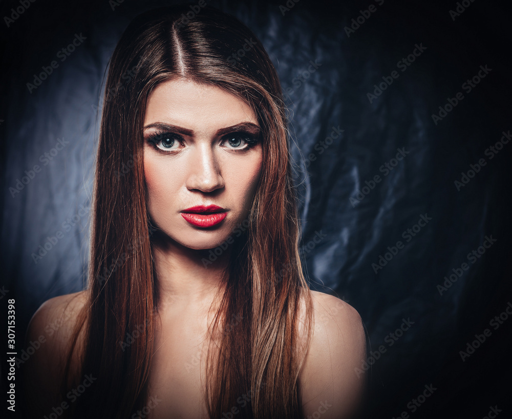 Portrait of a beautiful girl with natural makeup and well-groomed hair Portrait of a beautiful girl with natural makeup and well-groomed hair