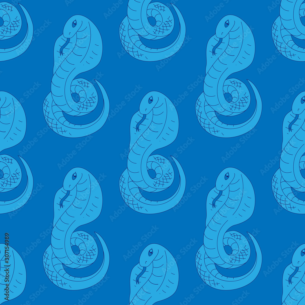Fototapeta premium Blue snake pattern