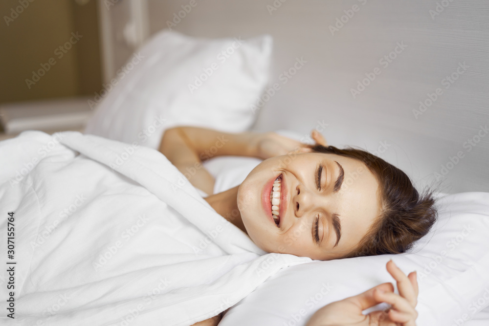 young woman sleeping in bed young woman sleeping in bed