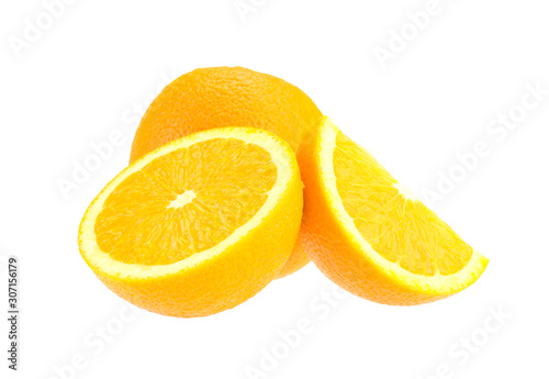 Obraz na płótnie Orange isolated on white background in Full Depth of field white clipping path w salonie