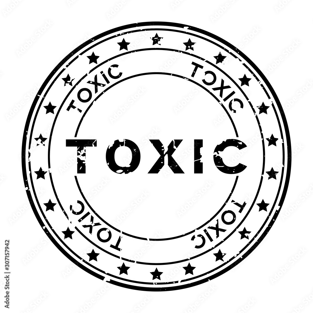 Grunge black toxic word round rubber seal stamp on white background Grunge black toxic word round rubber seal stamp on white background