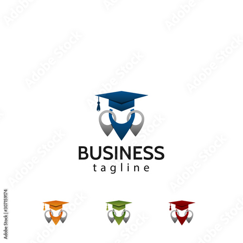 graduation cap and diploma logo icon