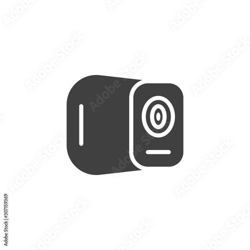 Car dvr camera vector icon. filled flat sign for mobile concept and web design. Drive recorder glyph icon. Symbol, logo illustration. Vector graphics