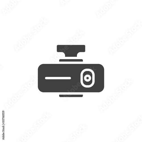 Vehicle dvr camera vector icon. filled flat sign for mobile concept and web design. Hd dvr recorder glyph icon. Symbol, logo illustration. Vector graphics