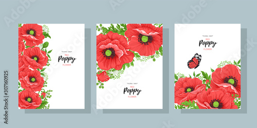 set of business cards with flowers