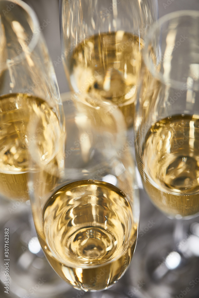 sparkling wine in glasses for celebrating christmas eve