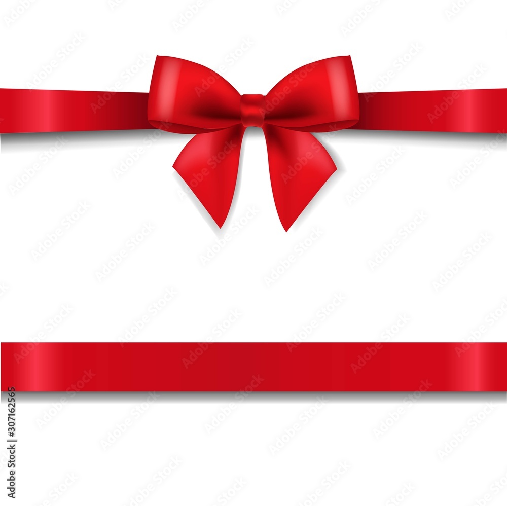 Red Bow Isolated White Background Red Bow Isolated White Background