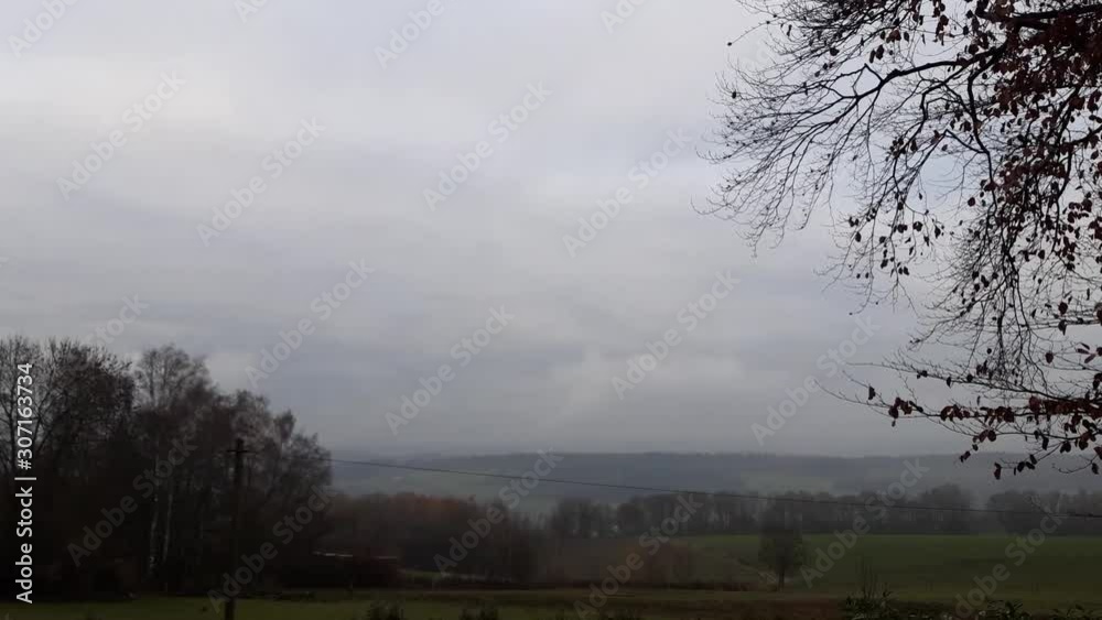 landscape countryside foggy day in december landscape countryside foggy day in december