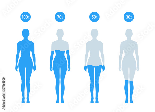 人体の水分割合の図　女性