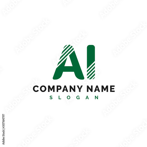 AI Logo Design. AI Letter Logo Icon Vector Illustration - Vector