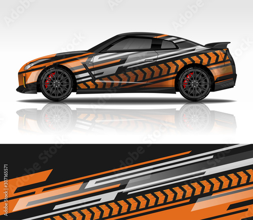 Car wrap decal design vector, for advertising or custom livery WRC style, race rally car vehicle sticker and tinting custom.