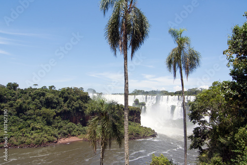 San Martin Island and Iguazu Falls on background