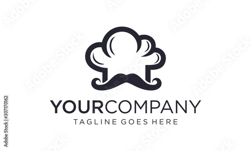 Creative chef hat logo design vector