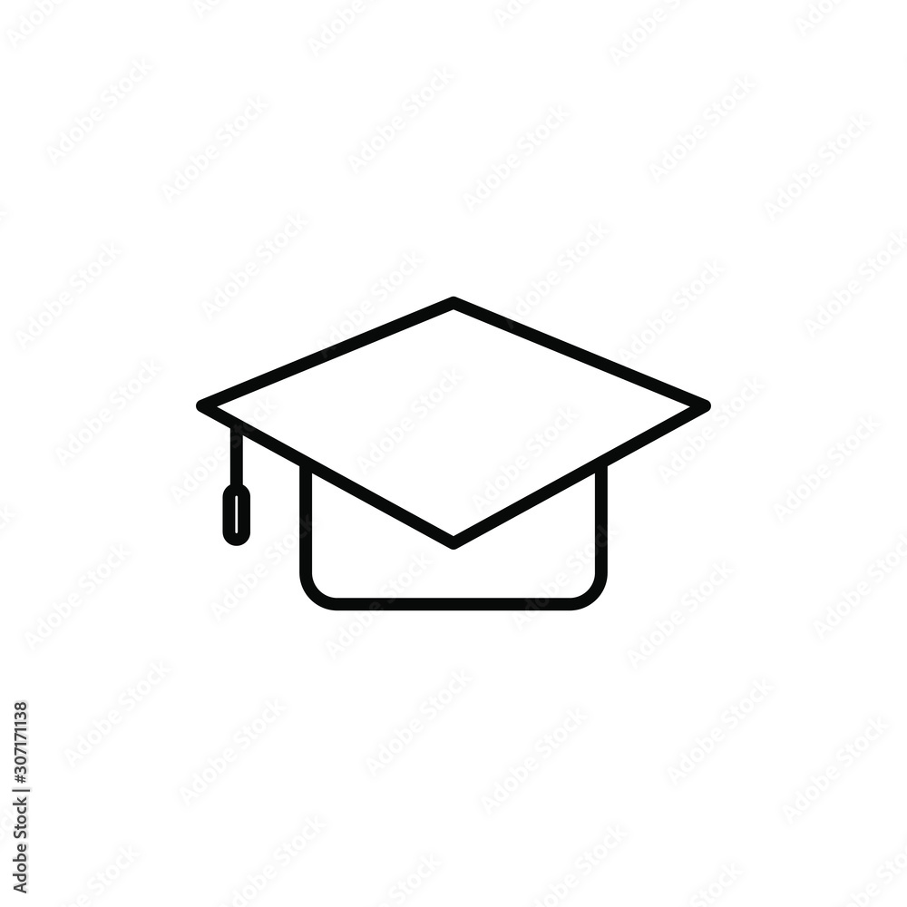Graduation cap icon design isolated on white background. Vector illustration Graduation cap icon design isolated on white background. Vector illustration