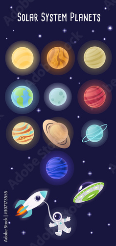 Solar system planets set. Space set. Vector illustration