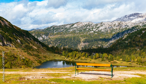 Landscape, autumn, Austria - - A nice resting place on a bench, on the Loser Alm in Styria.