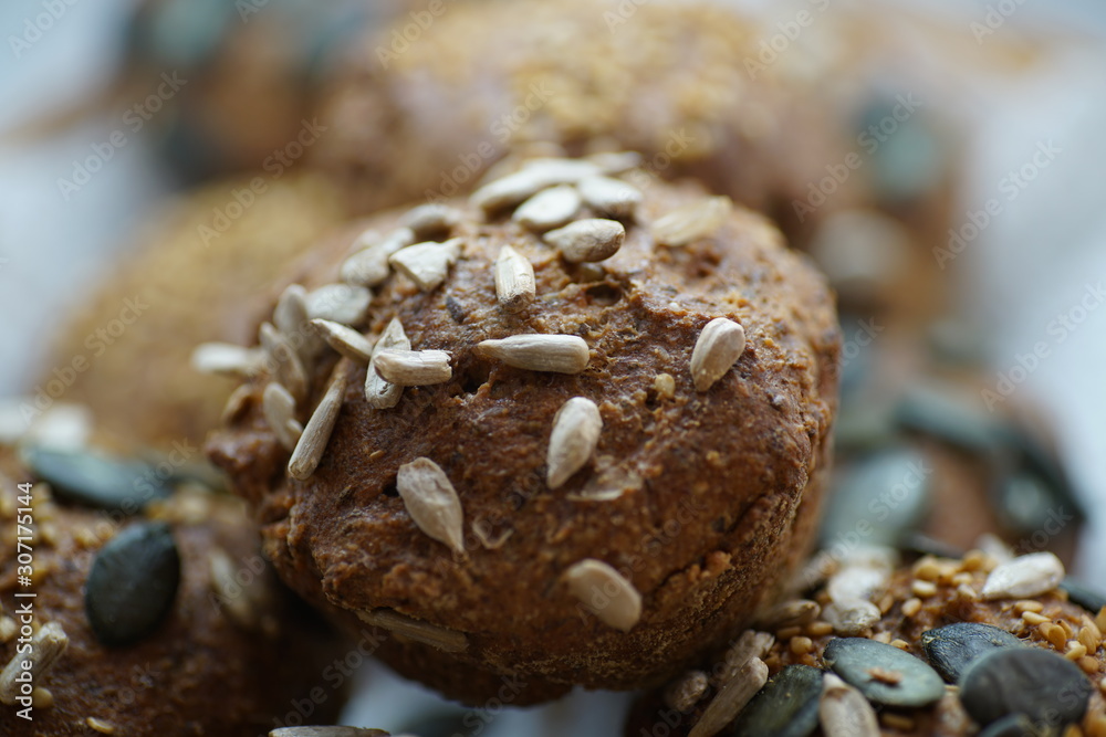 Fototapeta premium Freshly baked bread with macro lens in best quality scanned