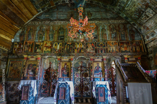 Wooden church monument UNESCO from Rogoz (Maramures, Transylvania, Romania)	 photo