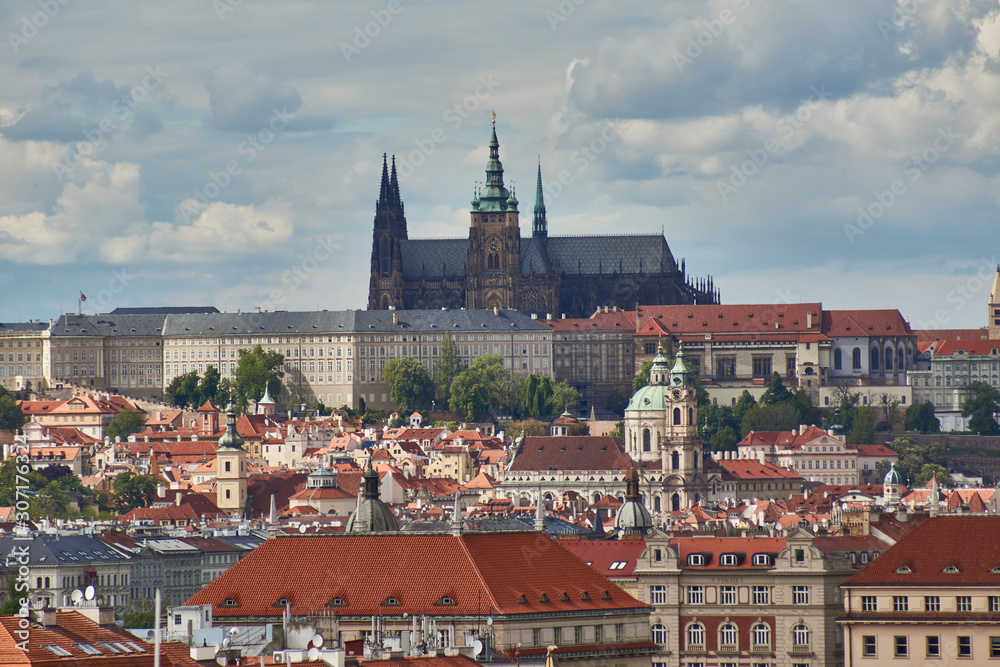 Panorama of Prague from Visegrad.
