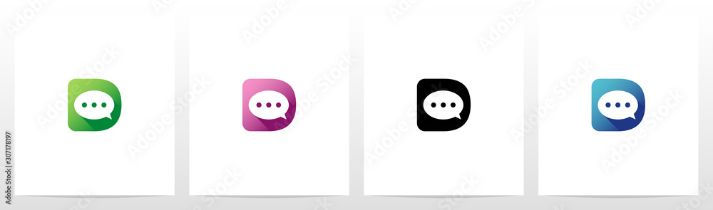 Talk Balloon On Letter Logo Design D Talk Balloon On Letter Logo Design D