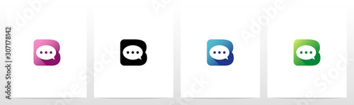 Talk Balloon On Letter Logo Design B