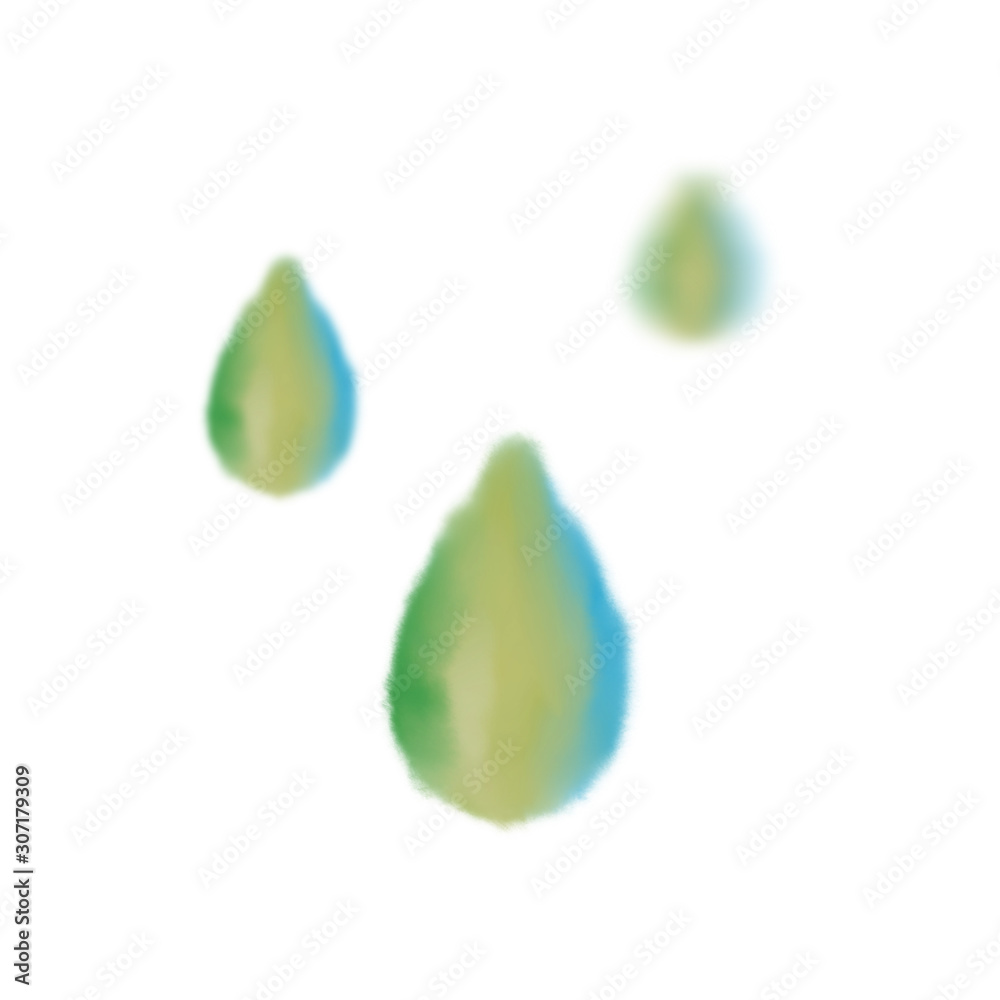 水彩で描いた水滴のイラスト Stock Illustration Adobe Stock