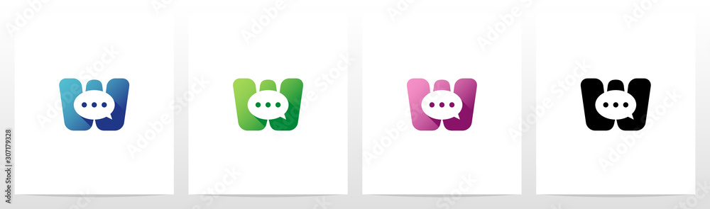 Fototapeta premium Talk Balloon On Letter Logo Design W