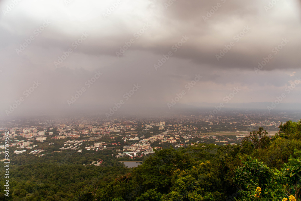 Rainfall over the city of Chiang Mai