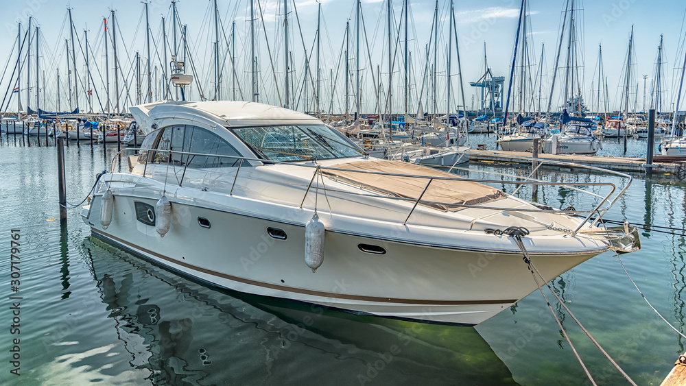 Fototapeta premium Hoganas Luxury Yacht in Harbour