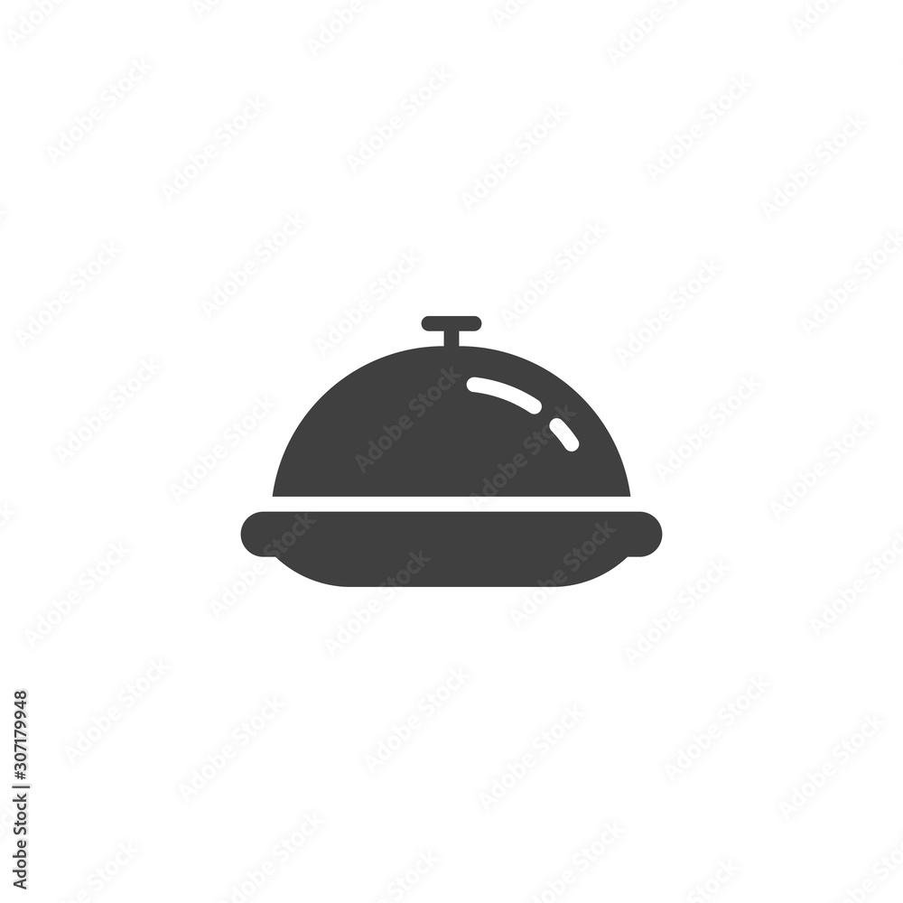 Restaurant cloche vector icon. filled flat sign for mobile concept and web design. Food tray glyph icon. Symbol, logo illustration. Vector graphics Restaurant cloche vector icon. filled flat sign for mobile concept and web design. Food tray glyph icon. Symbol, logo illustration. Vector graphics
